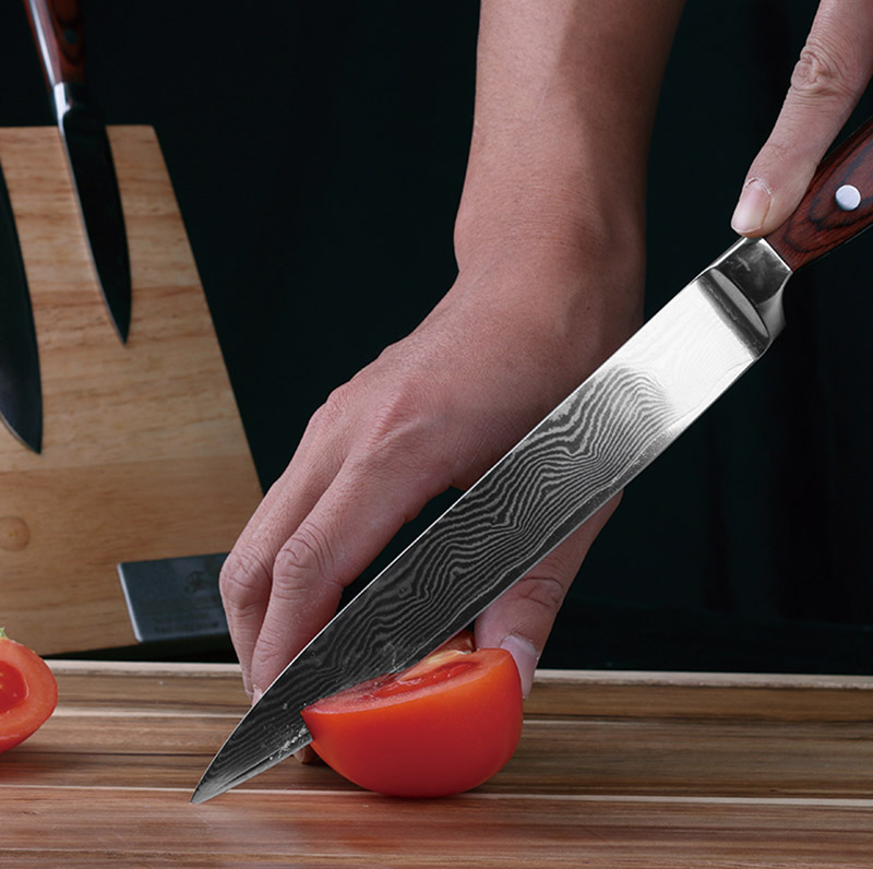 Damascus VG10 steel cooking knife set (8) Damascus VG10 steel cooking knife set (8)