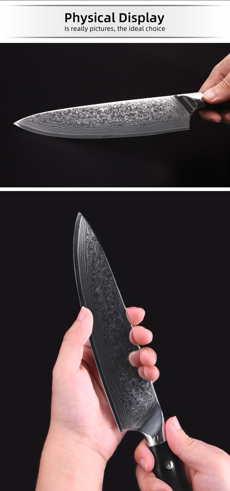 Double bloster Damascus Knife Set with G10 handle (10)