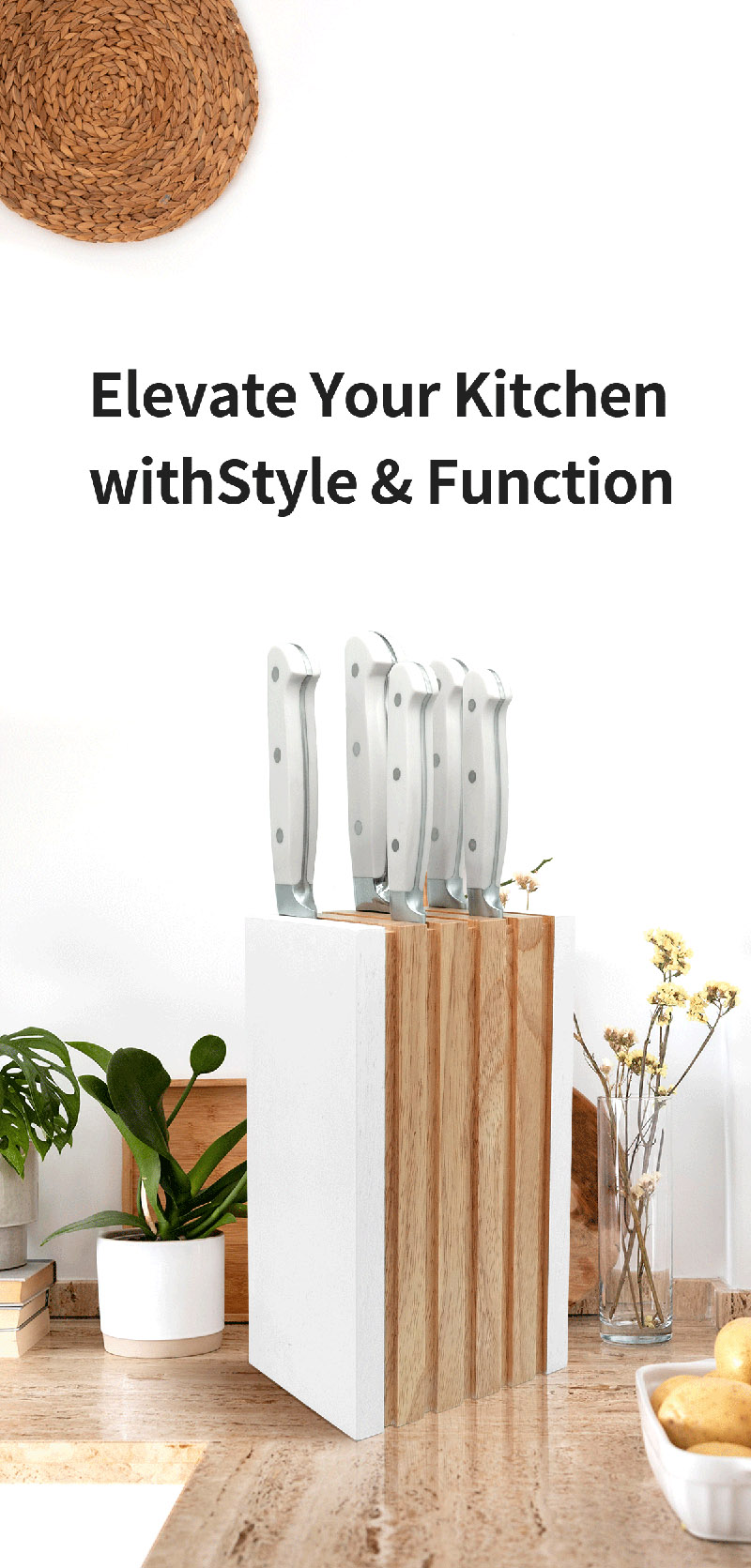 Classical cooking kitchen knife set with wood block (1)