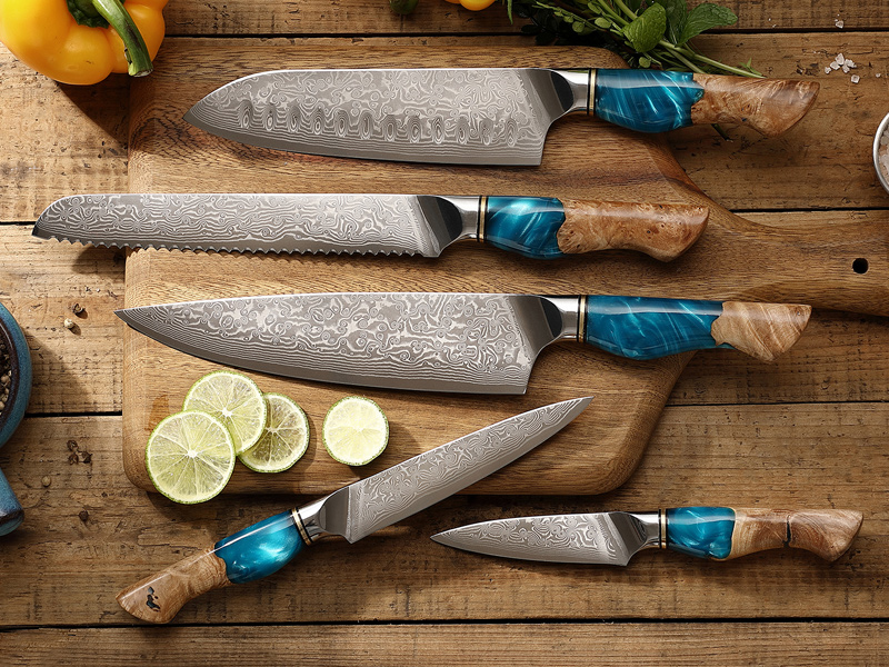 Damascus Steel Knife Set