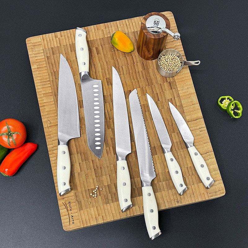 6pk Forged Kitcheh Knfei Set with Knife Block