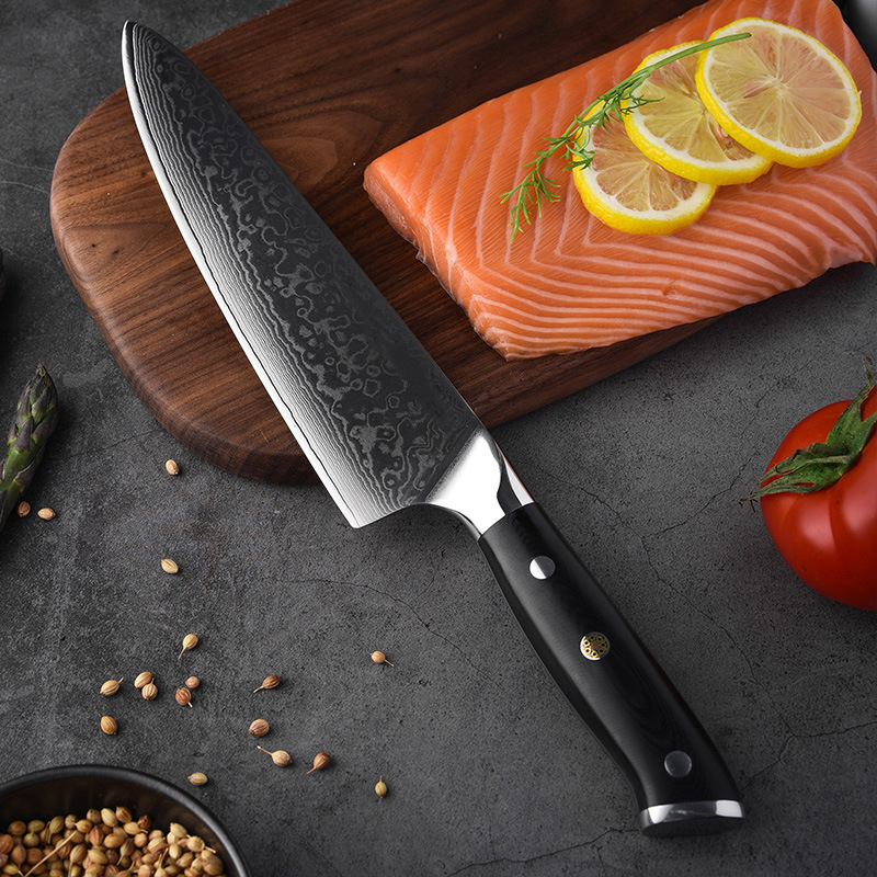 Double bloster Damascus Knife Set with G10 handle (4)