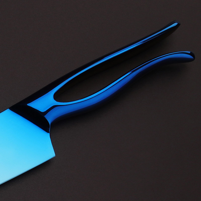 Mermaid Shape Kitchen Knife Set in Blue Titanize (4)