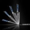 Custom Damascus Kitchen Knife Cutlery Set
