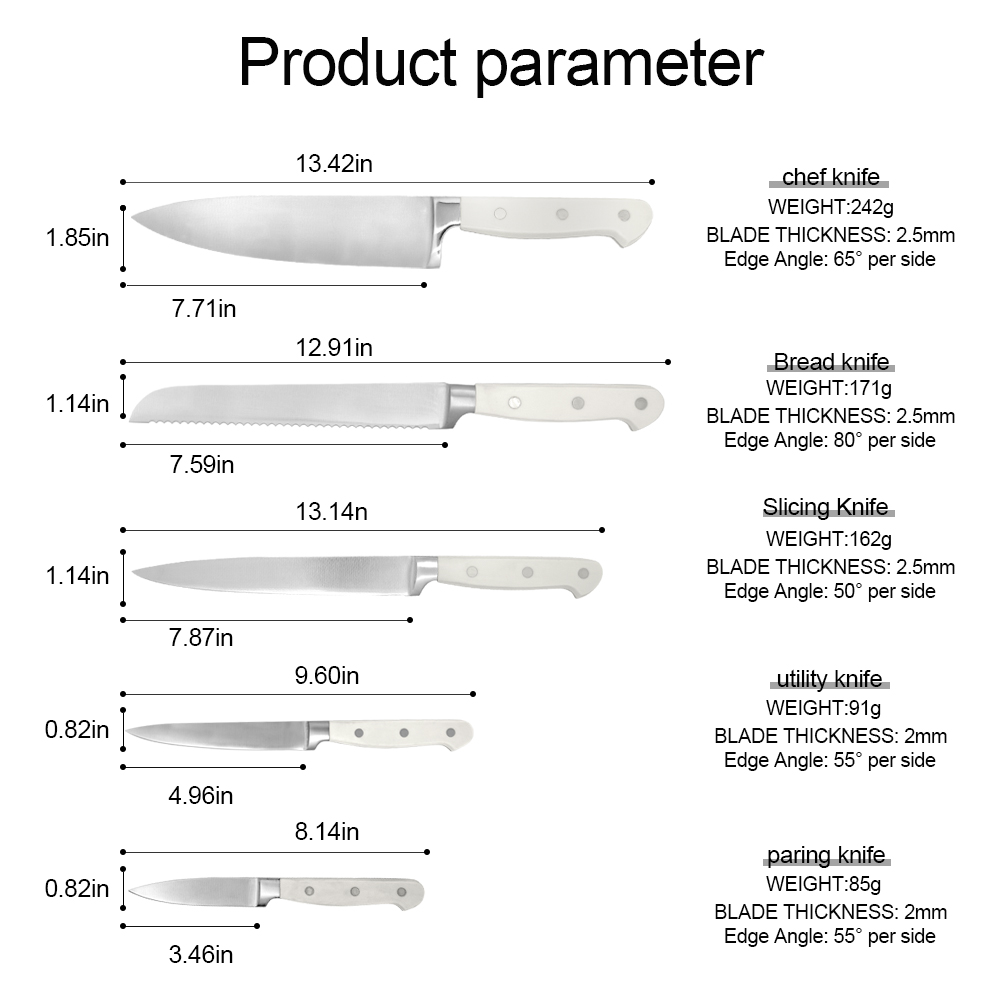 Classical Cooking Kitchen Knife Set with Wood Block