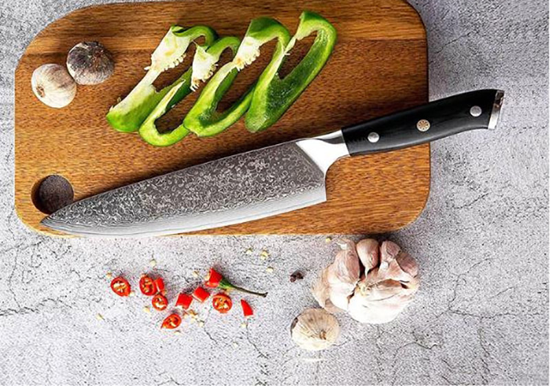 Double bloster Damascus Knife Set with G10 handle (1)