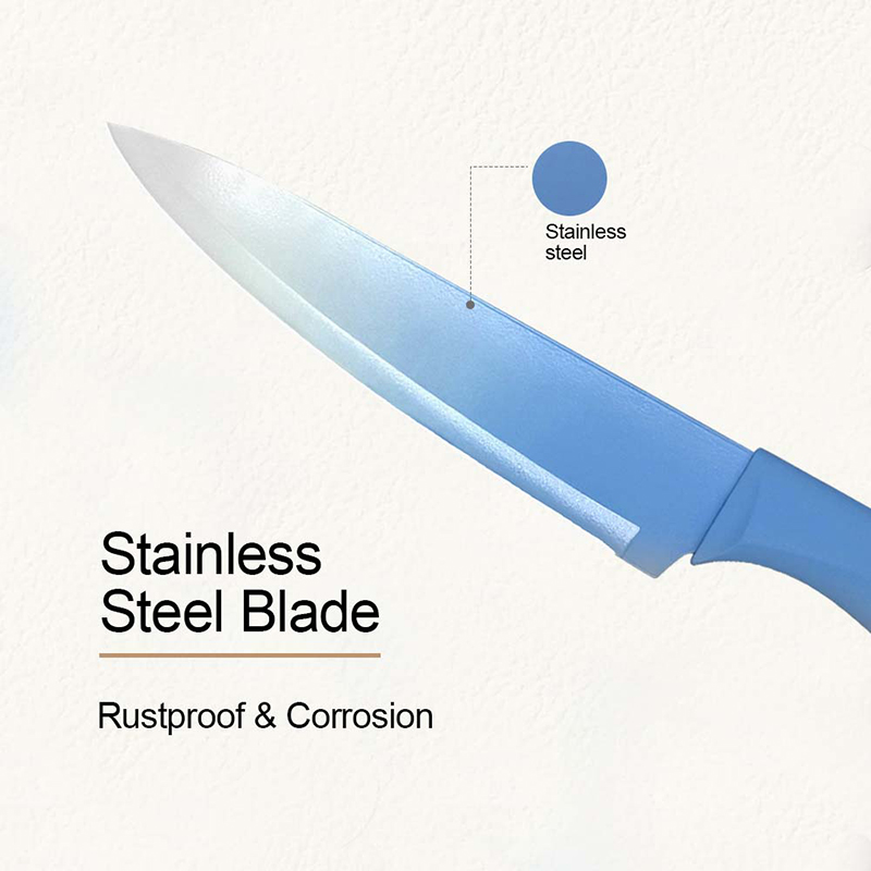 Colorful Kitchen Knife Set in PP Handle with Nonstick Coating