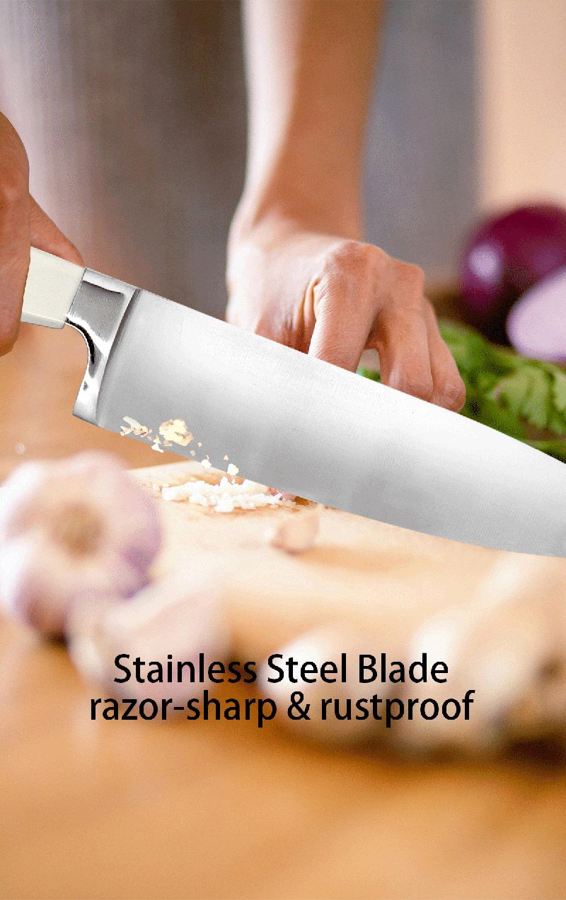Classical cooking kitchen knife set with wood block (4)