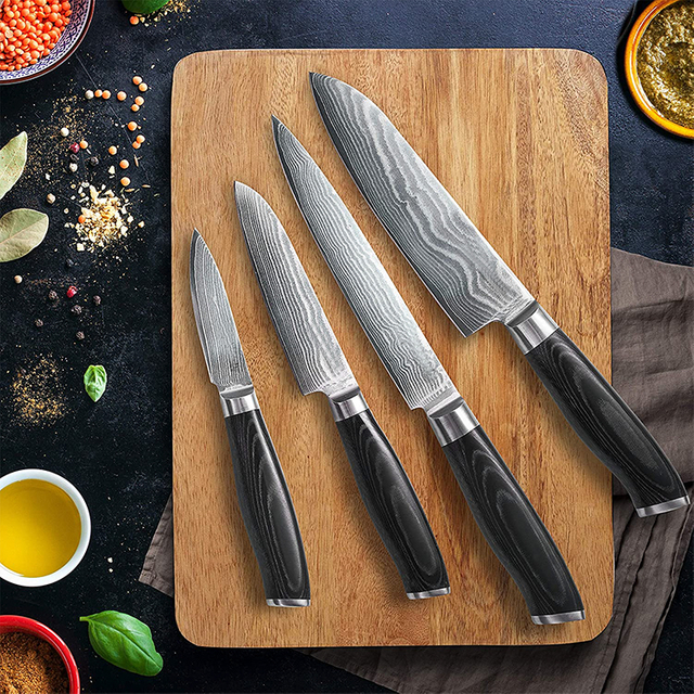 Premium double bloster Damascus Kitchen Knife Set