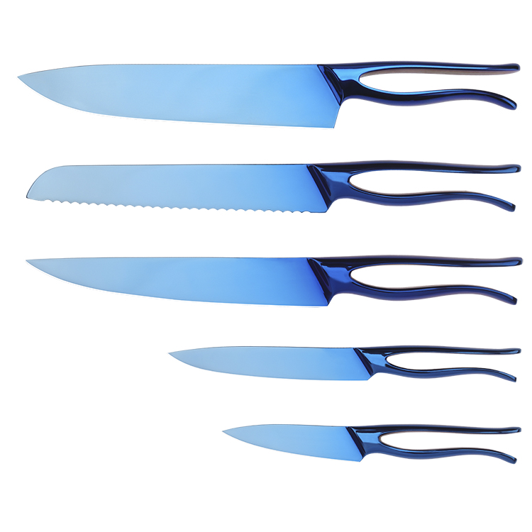 Mermaid Shape Kitchen Knife Set in Blue Titanize