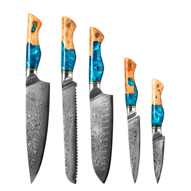 Damascus Steel Knife Set