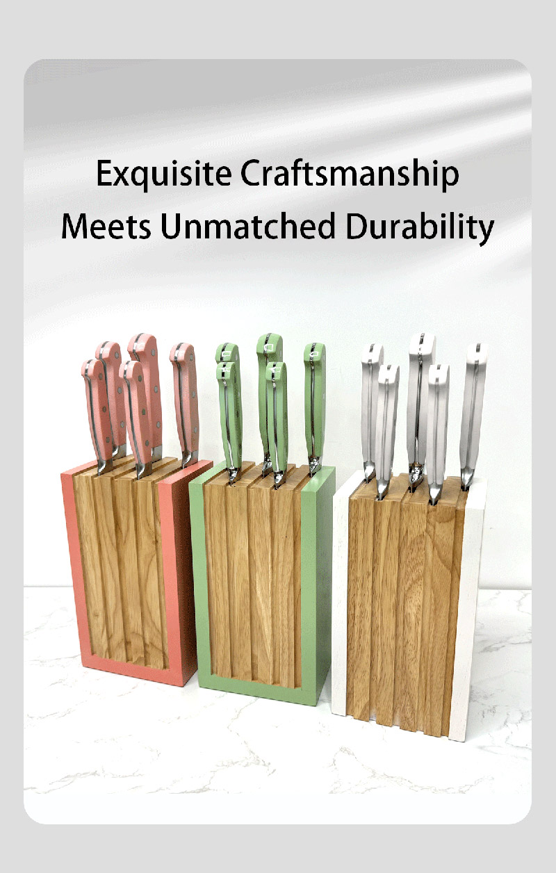 Classical cooking kitchen knife set with wood block (2)