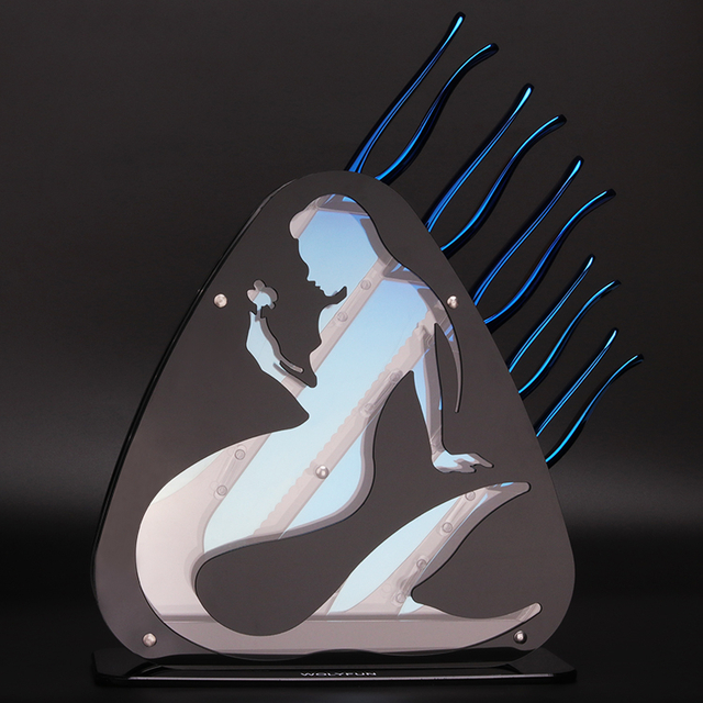 Mermaid Shape Kitchen Knife Set in Blue Titanize
