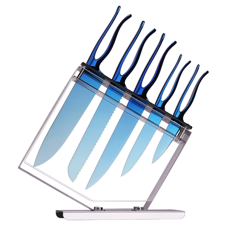 Mermaid Shape Kitchen Knife Set in Blue Titanize