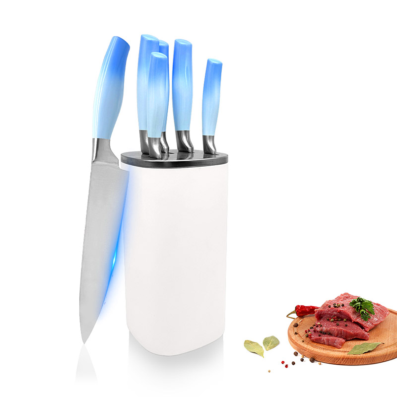 Hollow Handle Kitchen Knife Set with Gradient Color Coating