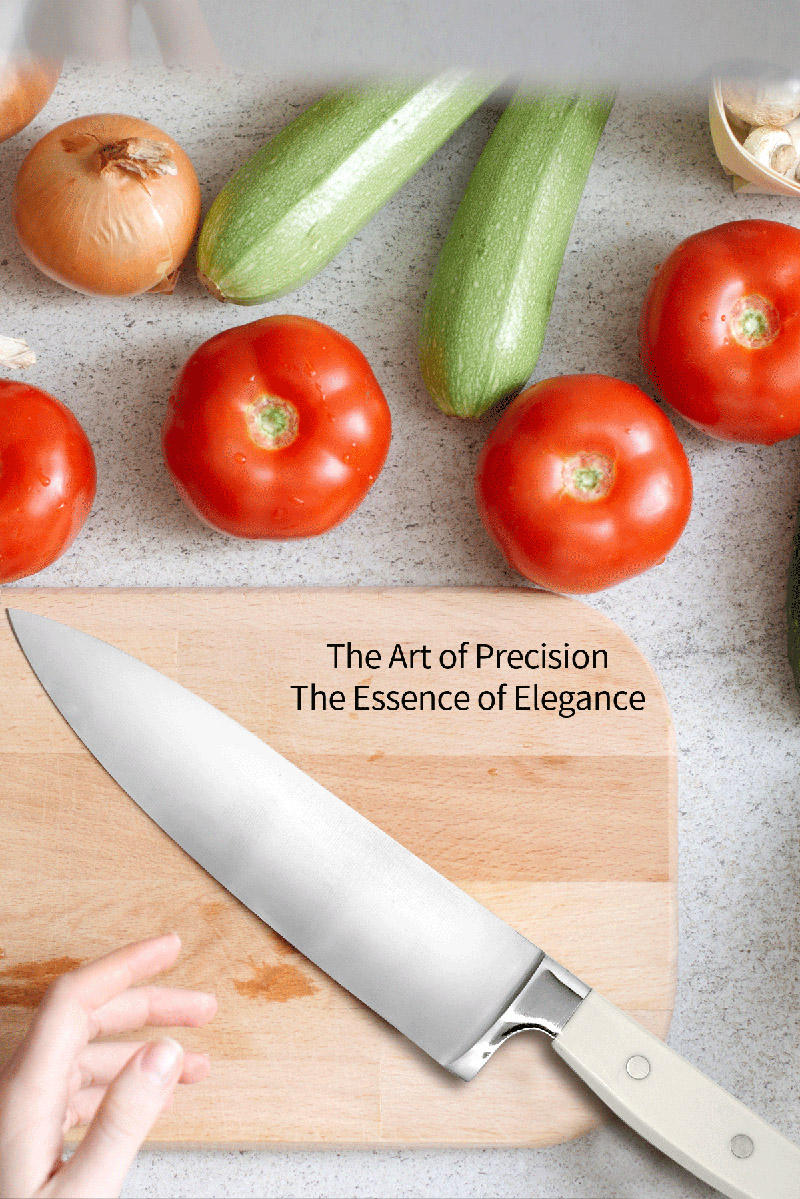 Classical cooking kitchen knife set with wood block (3)