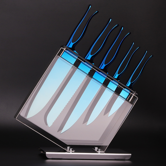 Mermaid Shape Kitchen Knife Set in Blue Titanize