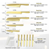 Hammered Gold 12pk Hollow Handle Kitchen Knife Set with Block